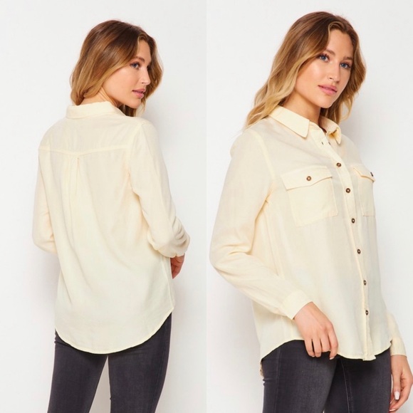 Button down Tencel long sleeve top - Picture 5 of 10